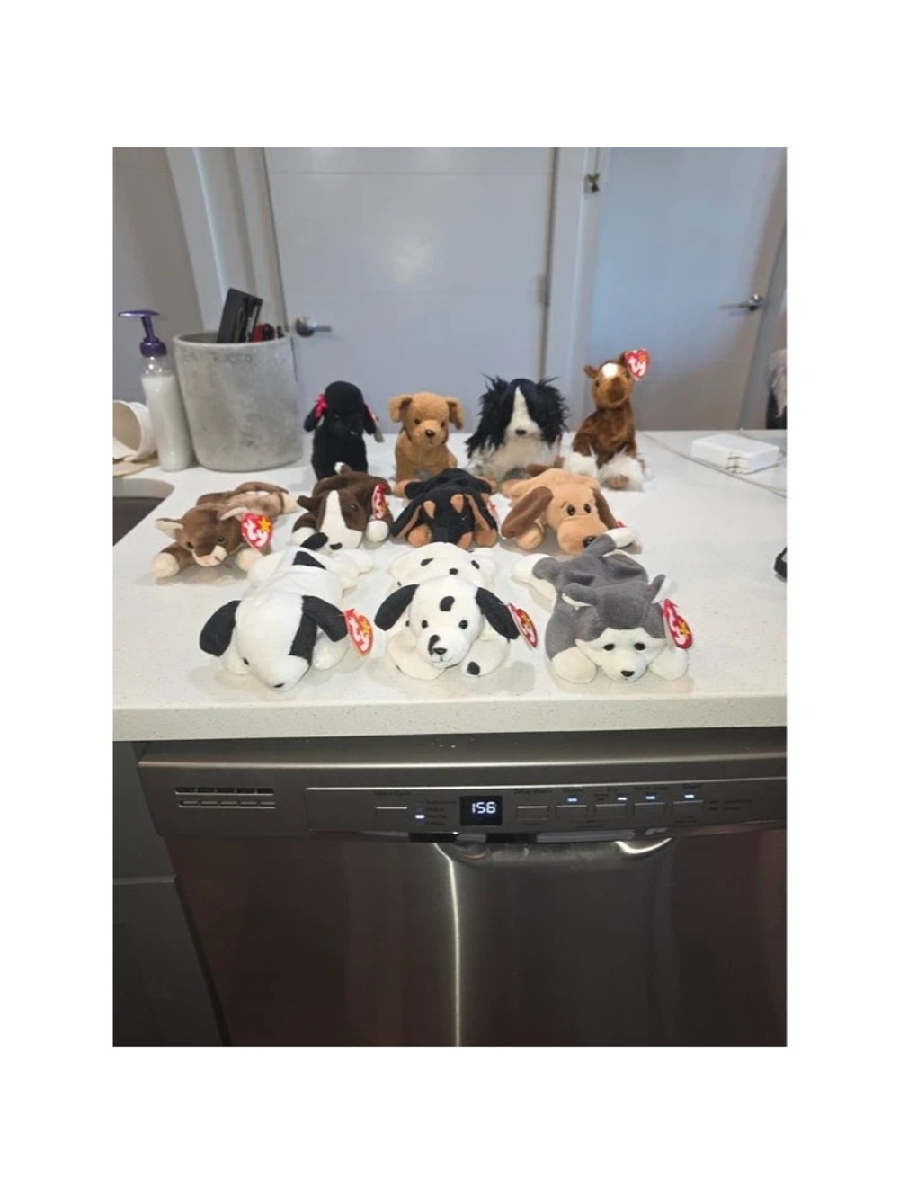 Set of 12 Ty Beanie Babies Plush Dogs and Horse